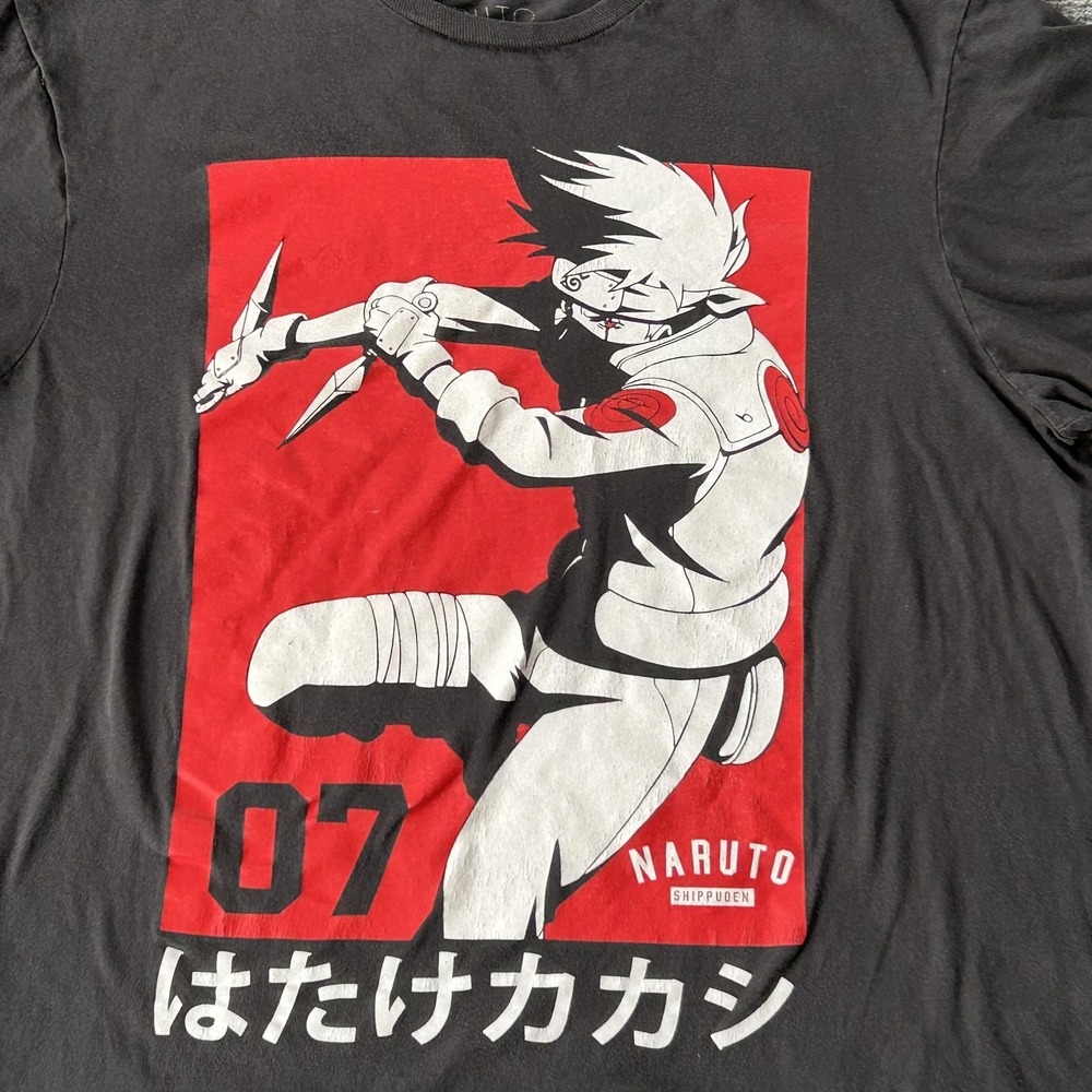 Kakashi Hatake Shirt Mens Large Black Naruto Shippuden‎ Collection Graphic Tee